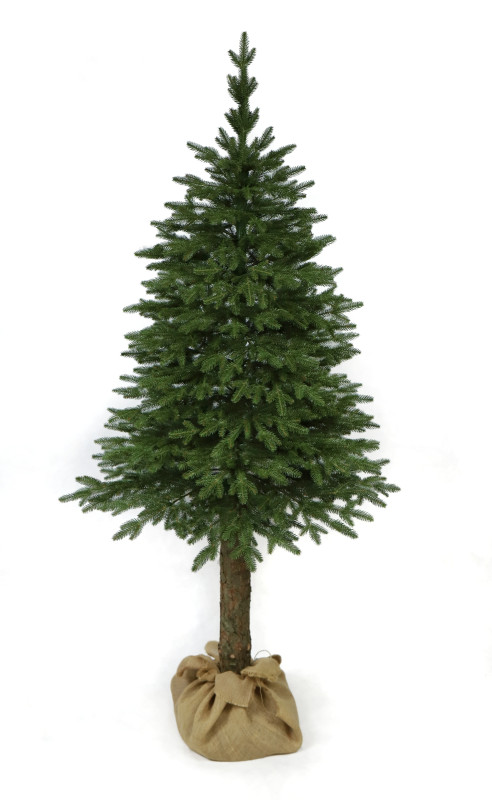 Természetes hatású lucfenyő karácsonyfa törzsön – 160 cm