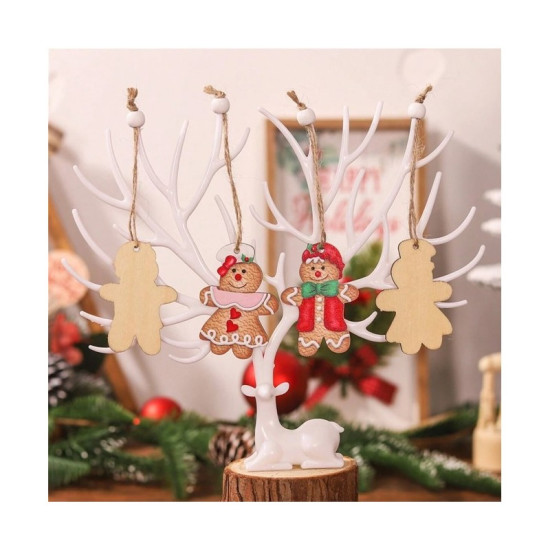 12 darabos fa karácsonyfadísz készlet, karácsonyi mézeskalácsok