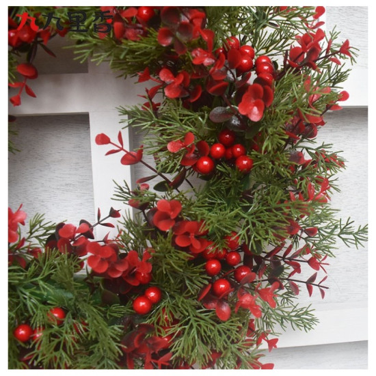 Karácsonyi ajtódísz, piros/zöld, 45 cm