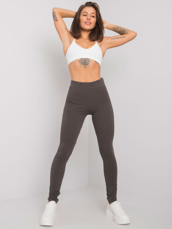 Sima női leggings khaki színben