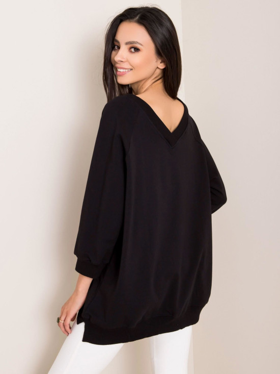 Oversize fekete színű pulóver RUE PARIS