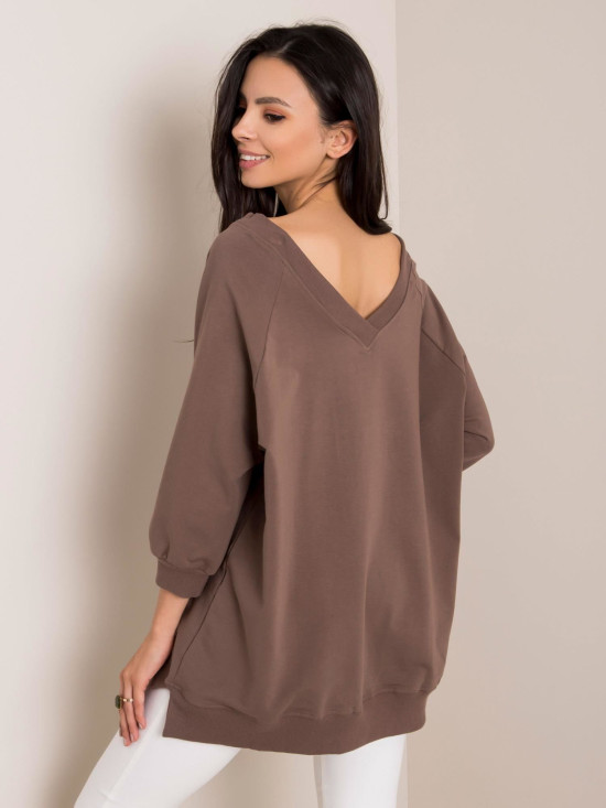 Világosbarna színű oversize pulóver RUE PARIS