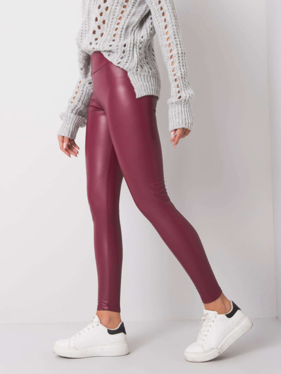 Bordó eko bőr leggings RUE PARIS