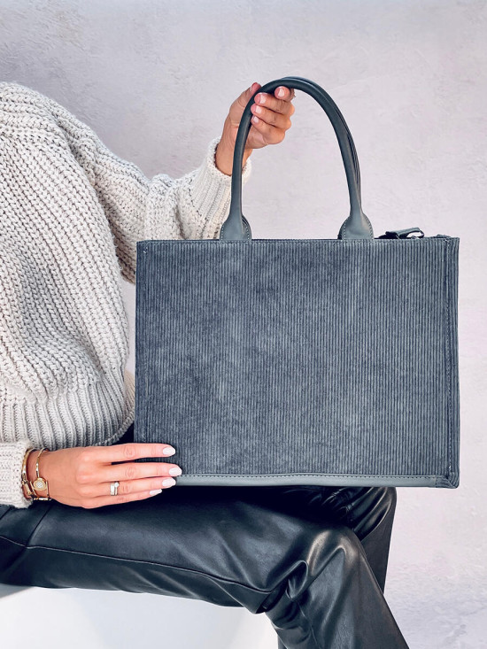Női shopper táska - sötétszürke színű
