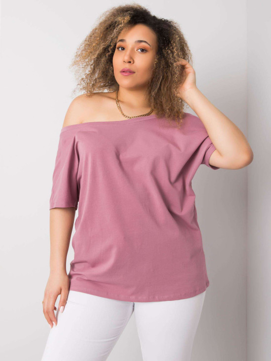 Rózsaszínű plus size pamut póló