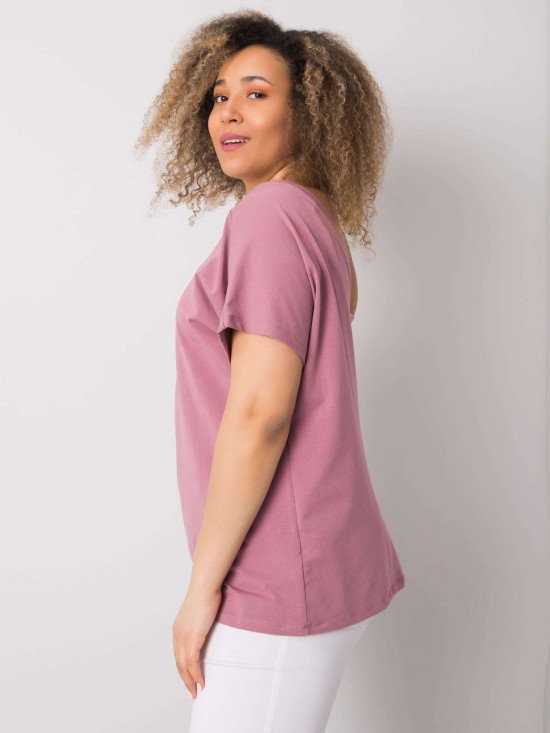 Rózsaszínű plus size pamut póló