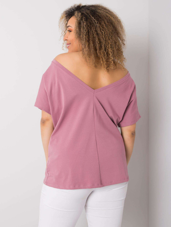 Rózsaszínű plus size pamut póló