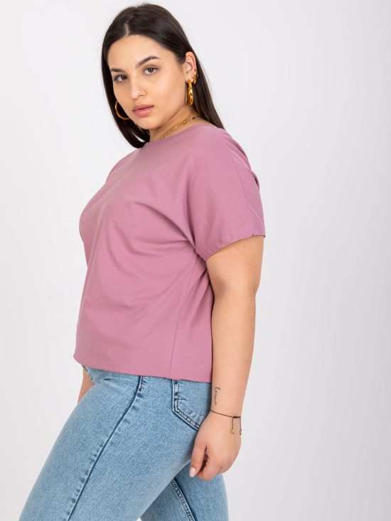 Rózsaszínű plus size pamut póló