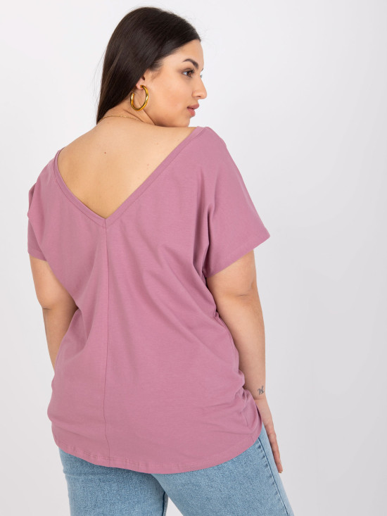 Rózsaszínű plus size pamut póló