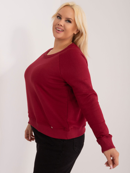 Bordó színű plus size pulóver