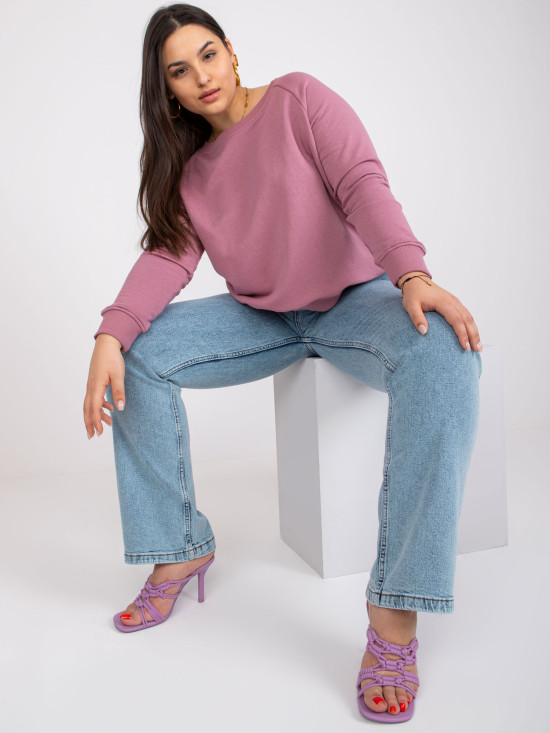 Rózsaszínű plus size pulóver