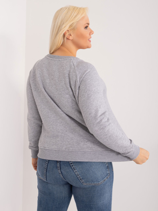 Szürke színű plus size pulóver