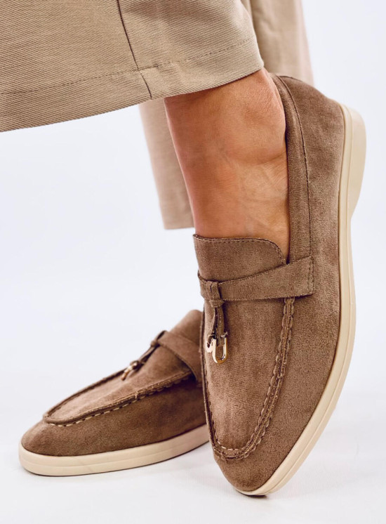 Puha velúr mokaszin - barna színű