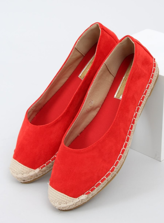 Piros színű velúr espadrilles cipő