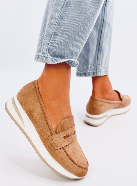 Női mokaszin sportos kivitelben - barna színű