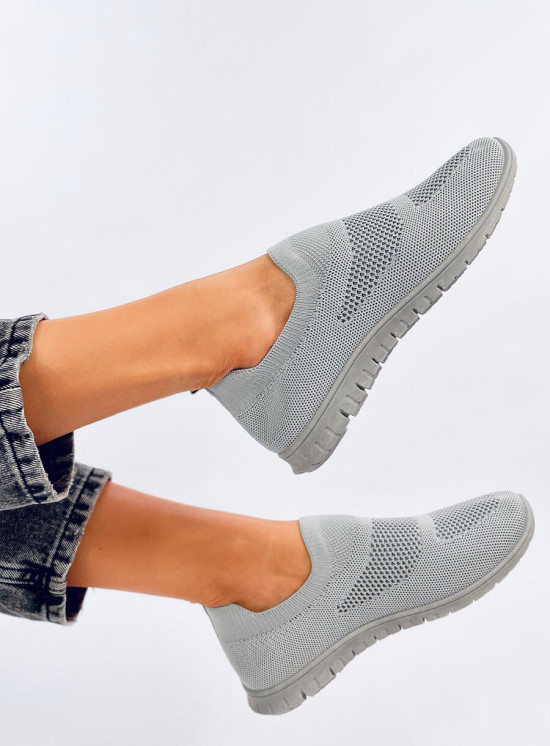 Szürke színű fűző nélküli tornacipő