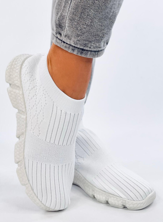 Női szövet slip-on tornacipő - fehér színű