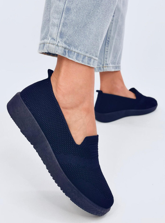 Emelt slip-on tornacipő - sötétkék színű