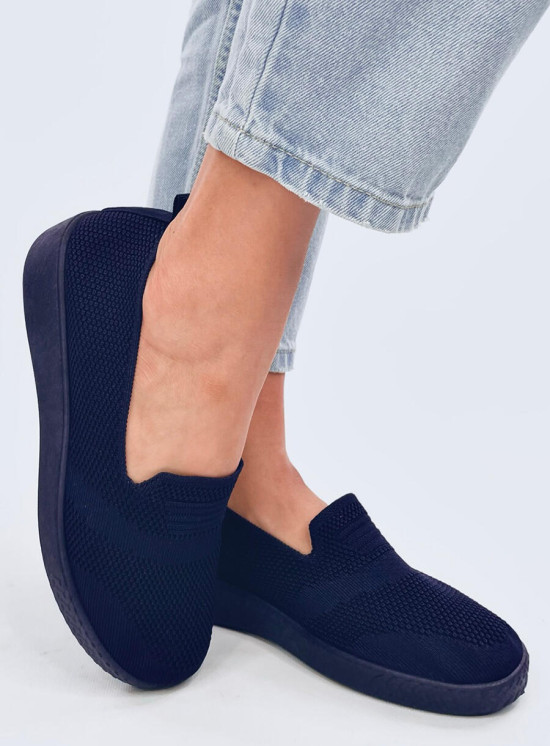 Emelt slip-on tornacipő - sötétkék színű