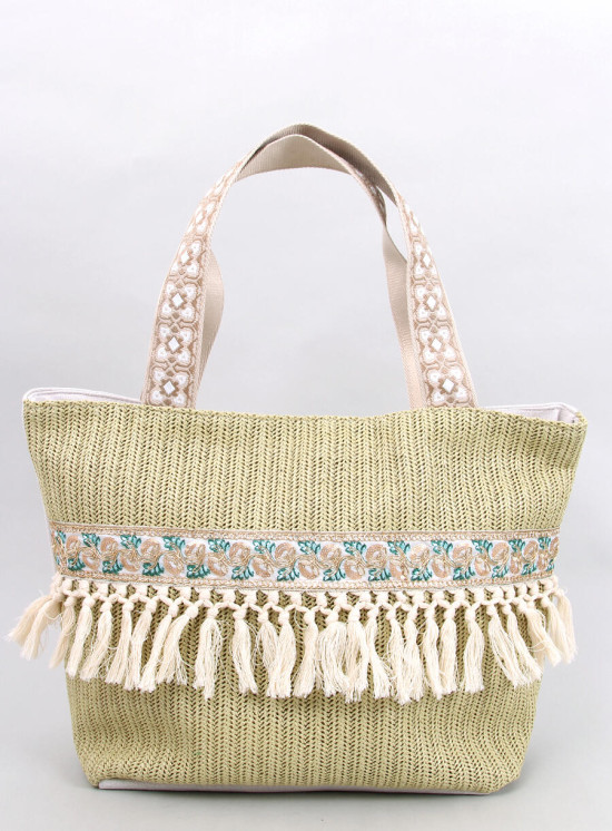 Világoszöld színű nagy strandtáska BOHO