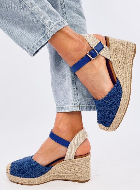 Éksarkú espadrilles szandál - kék színű