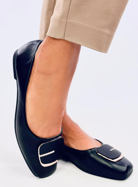 Elegáns balerina cipő - fekete színű