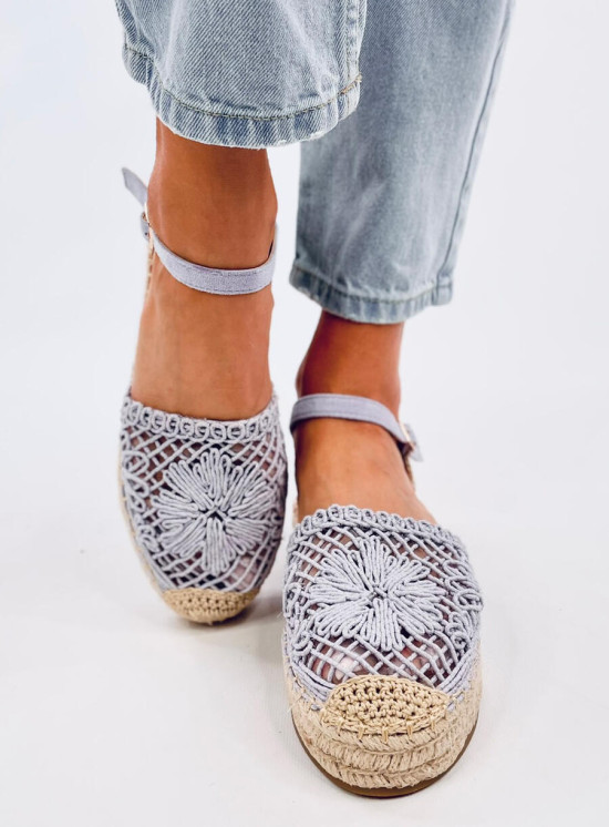 Lila színű espadrilles cipő csipke felsőrésszel
