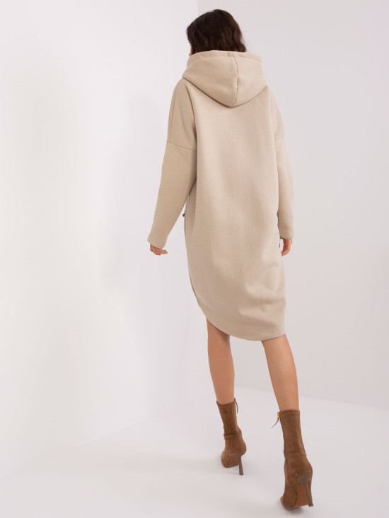 Beige hosszú pulóver cipzárral Tina