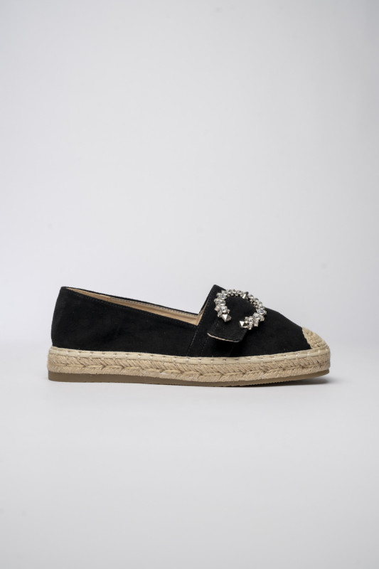Fekete színű női espadrilles cipő csattal