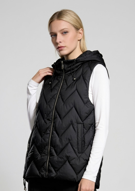 Fekete színű hosszított mellény