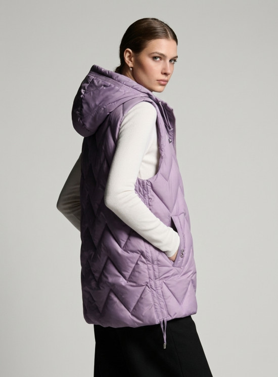 Világoslila színű hosszított mellény