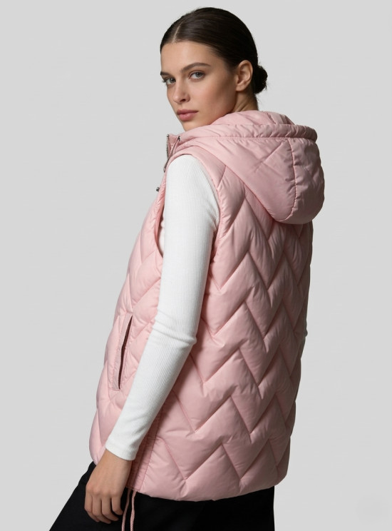 Világos rózsaszínű hosszított mellény