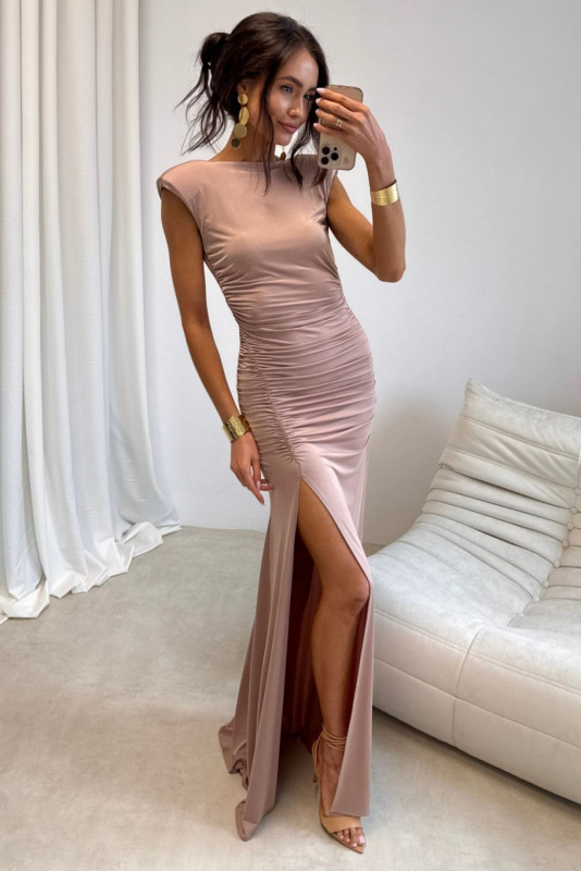 Aurelia mokka színű maxi ruha