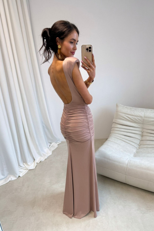 Aurelia mokka színű maxi ruha