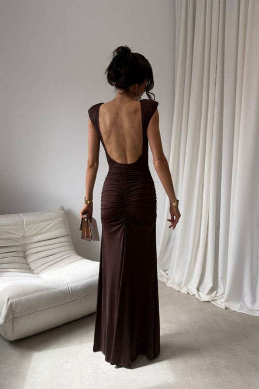 Aurelia barna színű maxi ruha