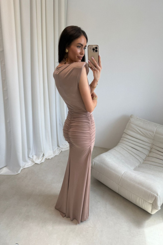 Noelia – maxi ruha mokka színben