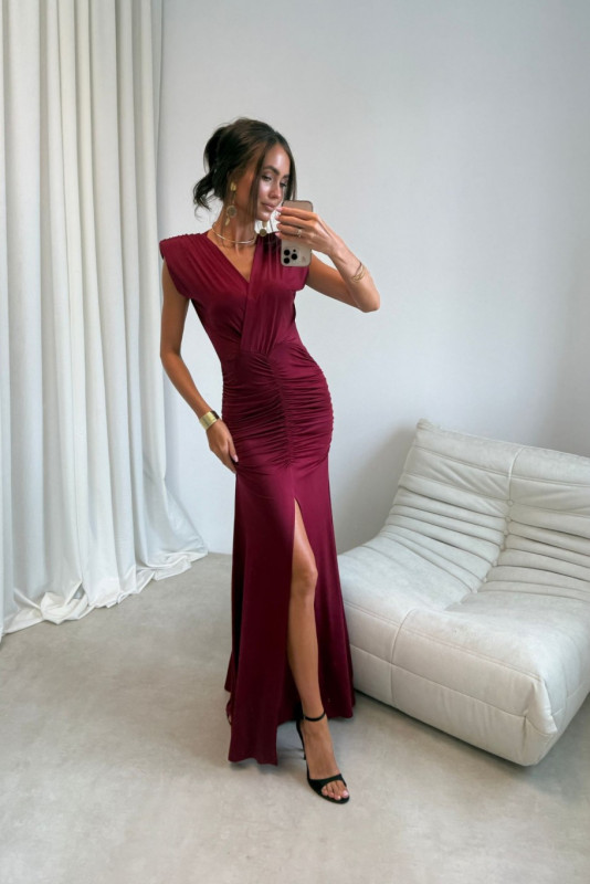 Noelia – bordó színű maxi ruha