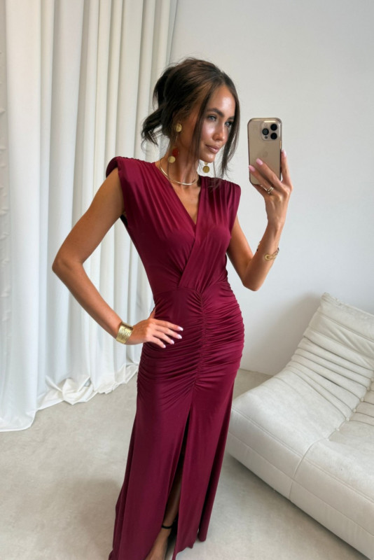 Noelia – bordó színű maxi ruha