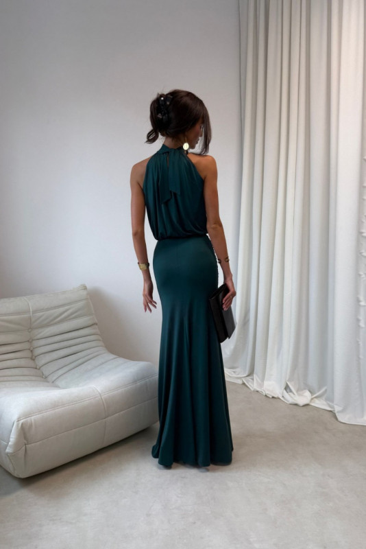 Maxi ruha sötétzöld színben