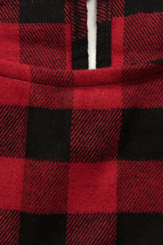 Piros színű A-vonalú kockás ruha