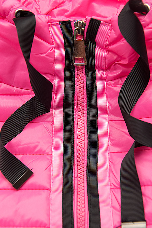 Rózsaszínú fényes steppelt dzseki