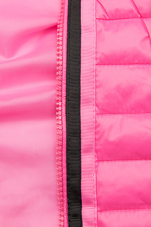 Rózsaszínú fényes steppelt dzseki