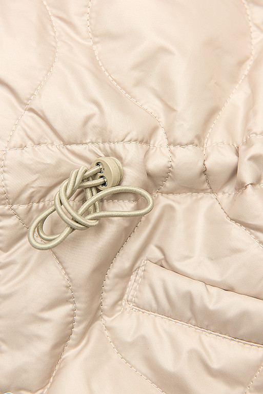 Bézs színű kapucni nélküli steppelt dzseki