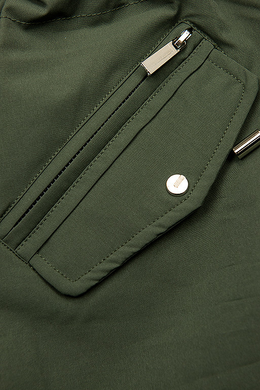 Khaki és barna színű mintás parka