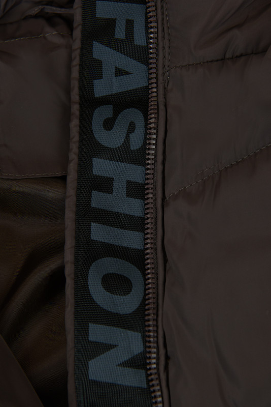FASHION női télikabát - csokoládébarna színű