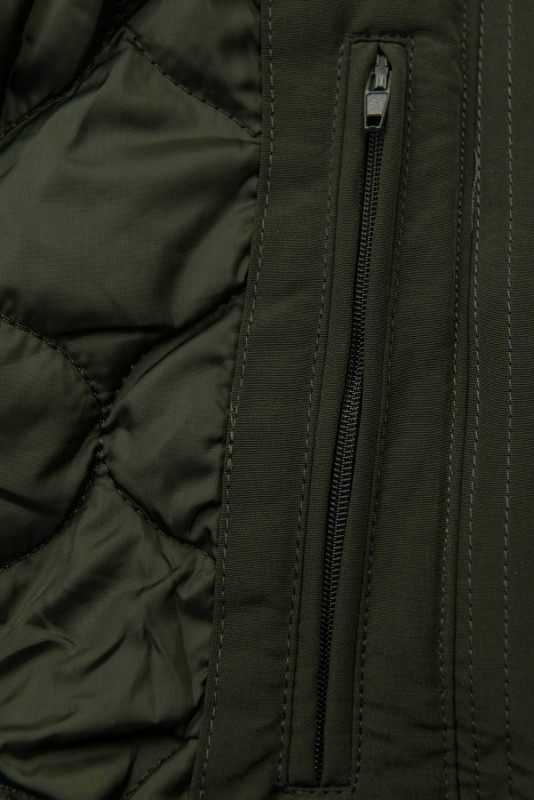 Átmeneti bélelt parka - khaki színű