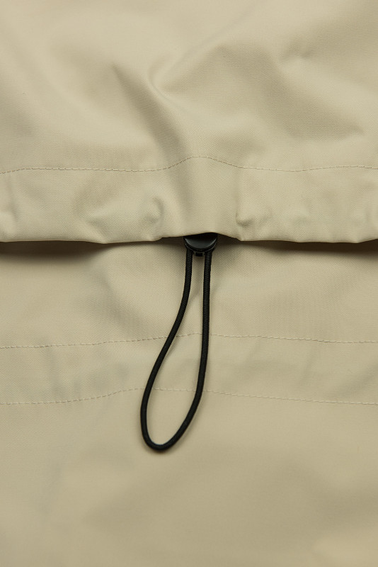 Bézs színű tavaszi parka állítható derékkal