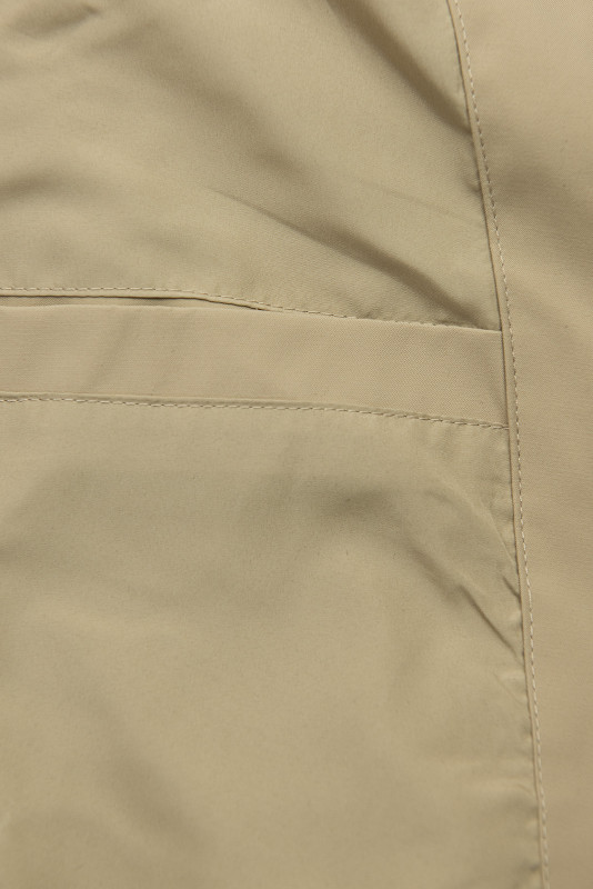 Hosszított parka mintás béléssel a kapucniban - bézs színű