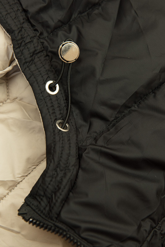 Kifordítható kapucnis dzseki - fekete/bézs színű