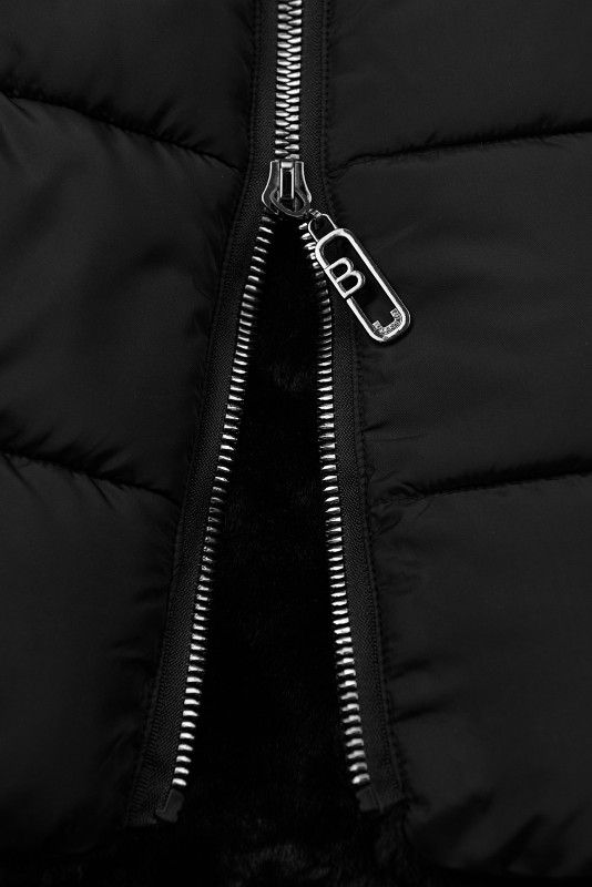 Fekete színű kifordítható téli kabát